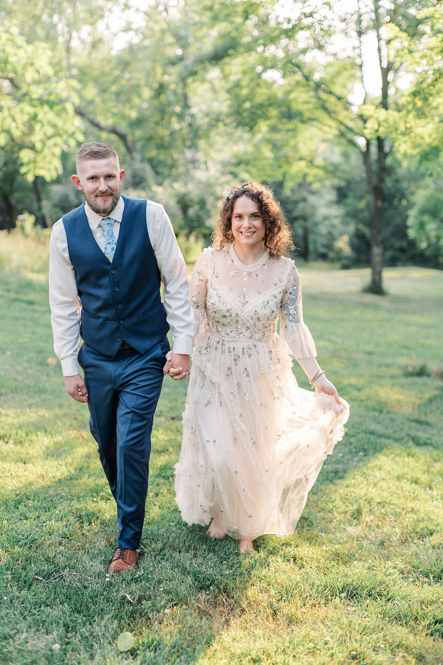 a maryland couple on their wedding day in woodbine maryland