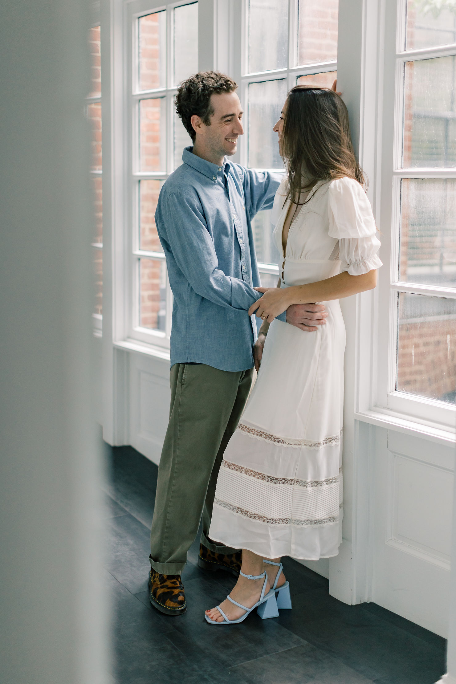 Indoor engagement photos with natural light 