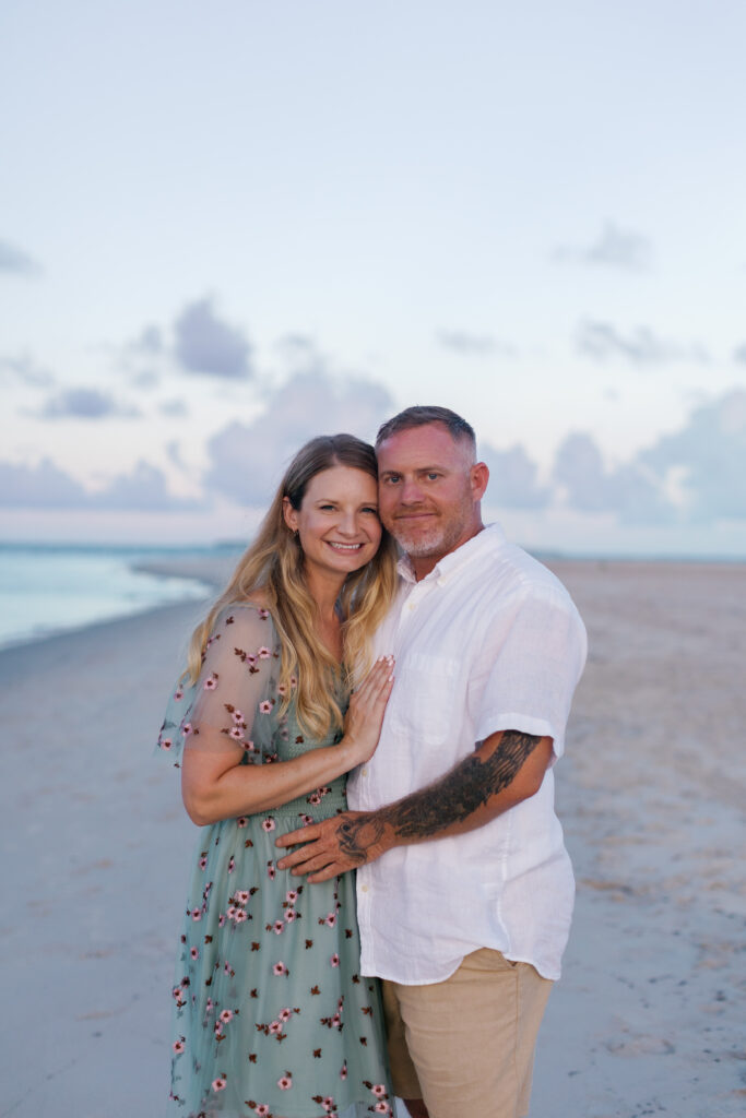 Sunset engagement photos in Atlantic Beach North Carolina