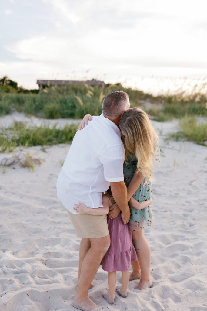 Newly engaged couple portraits at Fort Macon Beach NC